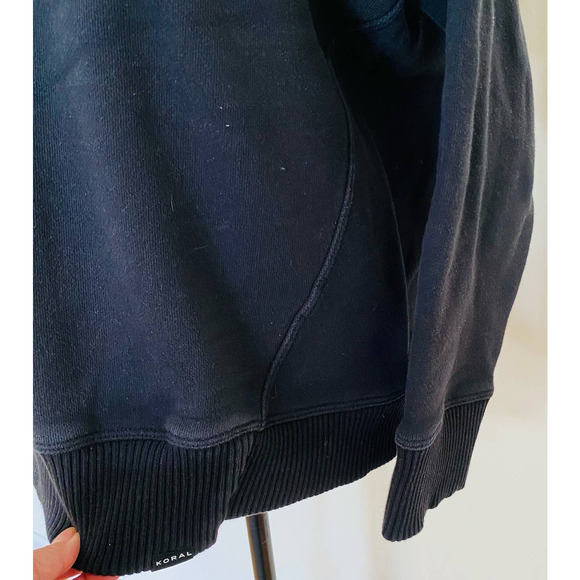KORAL Lucid Black Cotton Comfortable Boxy Sweatshirt Oversized USA Made - Picture 10 of 11